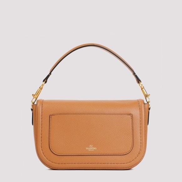 Almond Beige Leather Locò Shoulder Bag - Picture 2 of 4